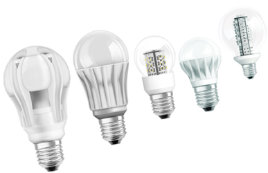 Электрические источники света и типы светильников